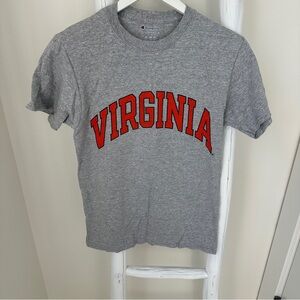 Champion Gray T-Shirt with Red Virginia Text Size Small